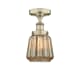 A thumbnail of the Innovations Lighting 616-1F-9-7 Chatham Semi-Flush Antique Brass / Mercury