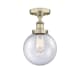 A thumbnail of the Innovations Lighting 616-1F-9-8 Beacon Semi-Flush Antique Brass / Seedy
