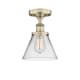 A thumbnail of the Innovations Lighting 616-1F-10-8 Cone Semi-Flush Antique Brass / Clear