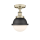 A thumbnail of the Innovations Lighting 616-1F-10-8 Edison Semi-Flush Antique Brass / Matte Black / Matte White