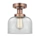 A thumbnail of the Innovations Lighting 616-1F-9-8 Bell Semi-Flush Antique Copper / Clear