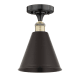 A thumbnail of the Innovations Lighting 616-1F-11-8 Ballston Cone Semi-Flush Black Antique Brass / Matte Black