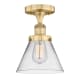 A thumbnail of the Innovations Lighting 616-1F-10-8 Cone Semi-Flush Brushed Brass / Clear