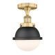 A thumbnail of the Innovations Lighting 616-1F-10-8 Edison Semi-Flush Brushed Brass / Matte Black / Matte White