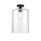 A thumbnail of the Innovations Lighting 616-1F-16-9-L Cobbleskill Semi-Flush Matte Black / Clear