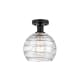 A thumbnail of the Innovations Lighting 616-1F-13-8 Athens Semi-Flush Matte Black / Clear Deco Swirl