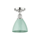 A thumbnail of the Innovations Lighting 616-1F-11-8 Plymouth Dome Semi-Flush Polished Chrome / Seafoam