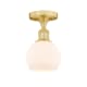 A thumbnail of the Innovations Lighting 616-1F-9-6 Athens Semi-Flush Satin Gold / Matte White