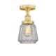 A thumbnail of the Innovations Lighting 616-1F-9-7 Chatham Semi-Flush Satin Gold / Clear