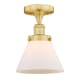 A thumbnail of the Innovations Lighting 616-1F-10-8 Cone Semi-Flush Satin Gold / Matte White