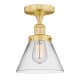 A thumbnail of the Innovations Lighting 616-1F-10-8 Cone Semi-Flush Satin Gold / Clear
