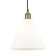 A thumbnail of the Innovations Lighting 616-1P-14-12 Edison Glass Cone Pendant Black Antique Brass / Matte White