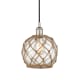 A thumbnail of the Innovations Lighting 616-1P-11-8 Farmhouse Pendant Polished Nickel / Clear Glass with Brown Rope