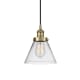 A thumbnail of the Innovations Lighting 616-1PH-10-8 Cone Pendant Antique Brass / Clear