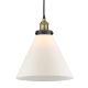 A thumbnail of the Innovations Lighting 616-1PH-15-12-L Cone Pendant Black Antique Brass / Matte White