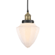 A thumbnail of the Innovations Lighting 616-1PH-12-7 Bullet Pendant Black Antique Brass / Matte White