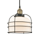 A thumbnail of the Innovations Lighting 616-1PH-10-9 Bell Cage Pendant Black Antique Brass / Matte White