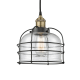 A thumbnail of the Innovations Lighting 616-1PH-10-9 Bell Cage Pendant Black Antique Brass / Seedy