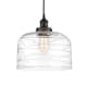 A thumbnail of the Innovations Lighting 616-1PH-12-12-L Bell Pendant Matte Black / Clear Deco Swirl