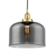 A thumbnail of the Innovations Lighting 616-1PH-12-12-L Bell Pendant Satin Gold / Plated Smoke