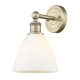 A thumbnail of the Innovations Lighting 616-1W-12-8 Bristol Sconce Antique Brass / Matte White