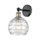 A thumbnail of the Innovations Lighting 616-1W-13-8 Athens Sconce Black Antique Brass / Clear Deco Swirl