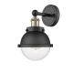 A thumbnail of the Innovations Lighting 616-1W-12-7 Hampden Sconce Black Antique Brass / Matte Black / Clear