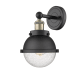 A thumbnail of the Innovations Lighting 616-1W-12-7 Hampden Sconce Black Antique Brass / Matte Black / Seedy