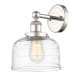 A thumbnail of the Innovations Lighting 616-1W-10-7-L Bell Sconce Polished Nickel / Clear Deco Swirl