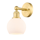 A thumbnail of the Innovations Lighting 616-1W-11-6 Athens Sconce Satin Gold / Matte White