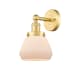 A thumbnail of the Innovations Lighting 616-1W-10-7 Fulton Sconce Satin Gold / Matte White