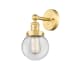 A thumbnail of the Innovations Lighting 616-1W-10-7 Beacon Sconce Satin Gold / Clear