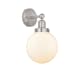 A thumbnail of the Innovations Lighting 616-1W-10-7-L Beacon Sconce Brushed Satin Nickel / Matte White