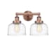 A thumbnail of the Innovations Lighting 616-2W-10-16-L Bell Vanity Antique Copper / Clear Deco Swirl