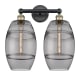 A thumbnail of the Innovations Lighting 616-2W 12 17 Vaz Vanity Black Antique Brass / Light Smoke