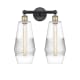 A thumbnail of the Innovations Lighting 616-2W-19-16 Windham Vanity Black Antique Brass / Clear