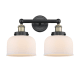 A thumbnail of the Innovations Lighting 616-2W-10-16-L Bell Vanity Black Antique Brass / Matte White