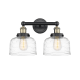 A thumbnail of the Innovations Lighting 616-2W-10-16-L Bell Vanity Black Antique Brass / Clear Deco Swirl