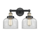 A thumbnail of the Innovations Lighting 616-2W-10-16-L Bell Vanity Black Antique Brass / Clear