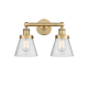 A thumbnail of the Innovations Lighting 616-2W-10-16 Cone Vanity Brushed Brass / Seedy