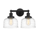 A thumbnail of the Innovations Lighting 616-2W-10-16-L Bell Vanity Matte Black / Clear Deco Swirl