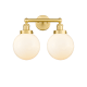 A thumbnail of the Innovations Lighting 616-2W-10-16-L Beacon Vanity Satin Gold / Matte White