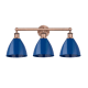 A thumbnail of the Innovations Lighting 616-3W-12-26 Plymouth Dome Vanity Antique Copper / Blue