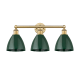 A thumbnail of the Innovations Lighting 616-3W-12-26 Plymouth Dome Vanity Brushed Brass / Green