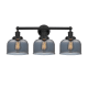 A thumbnail of the Innovations Lighting 616-3W-10-25-L Bell Vanity Matte Black / Plated Smoke