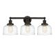 A thumbnail of the Innovations Lighting 616-3W-10-25-L Bell Vanity Oil Rubbed Bronze / Clear Deco Swirl