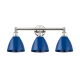 A thumbnail of the Innovations Lighting 616-3W-12-26 Plymouth Dome Vanity Polished Nickel / Blue