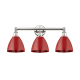 A thumbnail of the Innovations Lighting 616-3W-12-26 Plymouth Dome Vanity Polished Nickel / Red