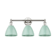 A thumbnail of the Innovations Lighting 616-3W-12-26 Plymouth Dome Vanity Polished Nickel / Seafoam