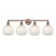 A thumbnail of the Innovations Lighting 616-4W 12 35 White Mouchette Vanity Antique Copper